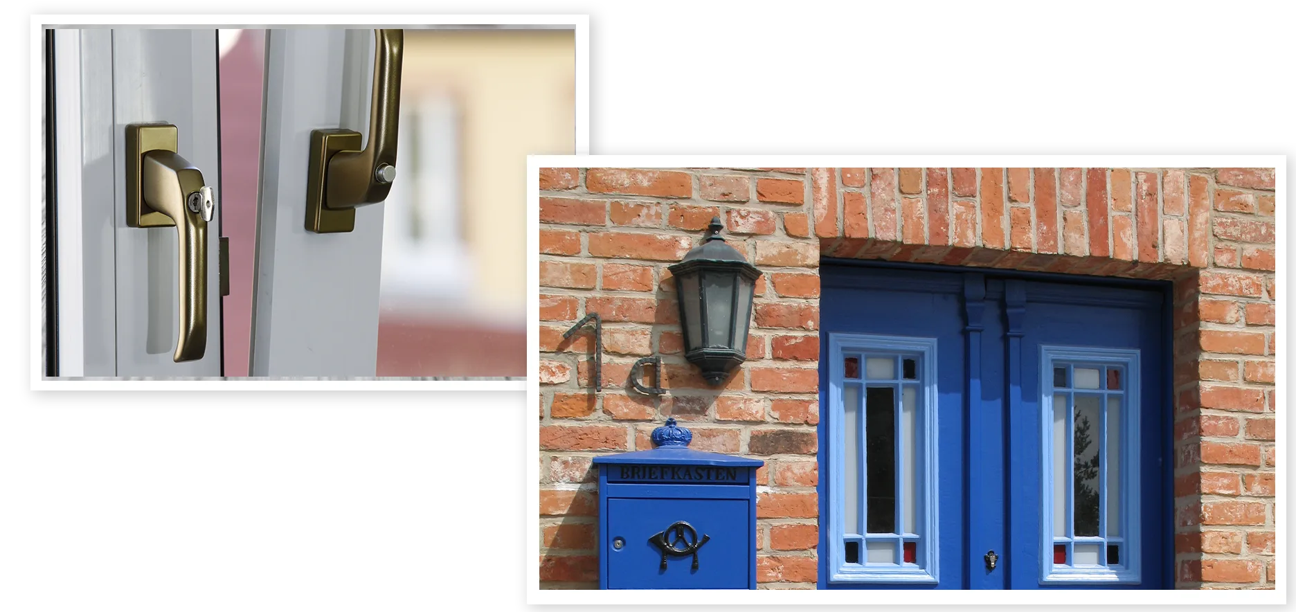 Frisch lackierte Türen und Fenster
